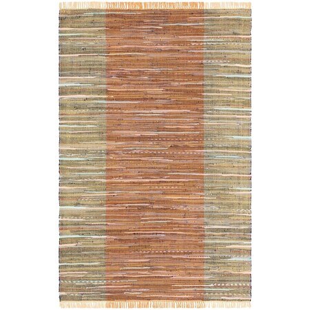 Safavieh 5 x 8 ft. Rag Contemporary & Global Rectangle Rug, Rust & Gold RAR122P-5